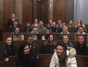 Group shot of a class on a History field trip